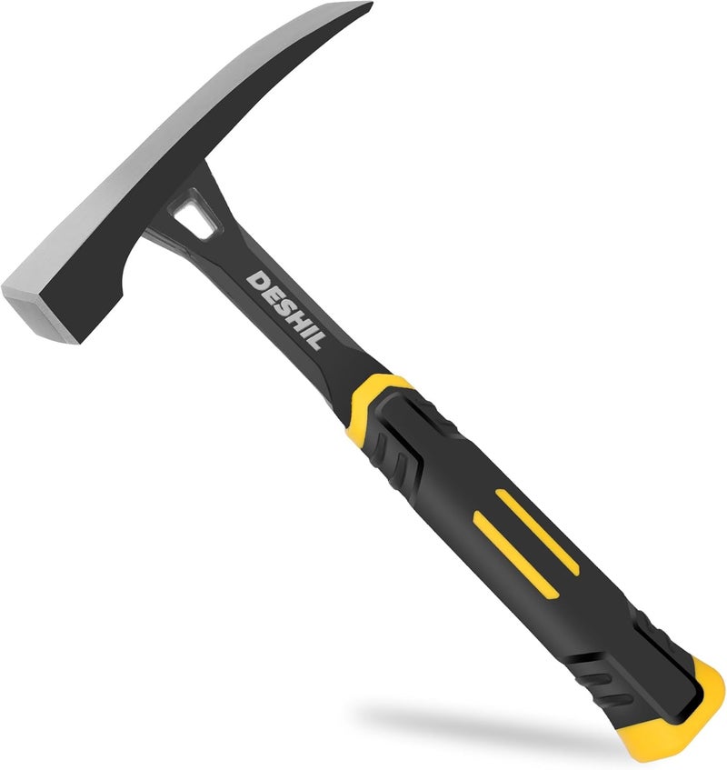 DESHIL Bricklayer's Hammer Mason's Hammer - 20 oz Masonry Tool with Forged Steel Construction & Shock-Absorbing Grip - Image 1